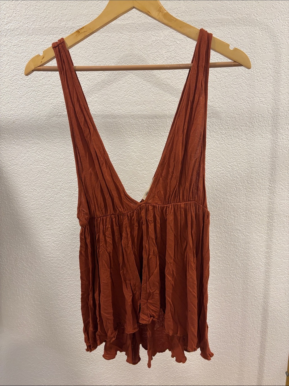 Urban Outfitters Rust Orange Sleeveless V-Neck Tank